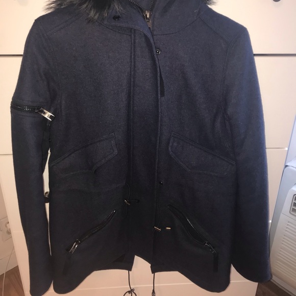 SAM. Mini Delancey fur trim coat S - Picture 5 of 8